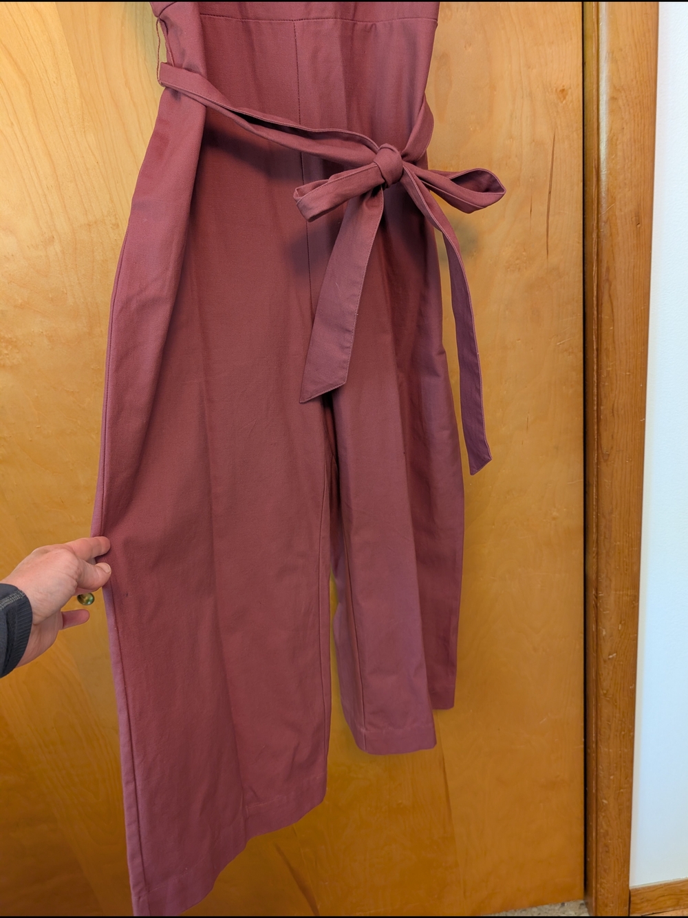 GAP Dusty Rose Tie-Waist Sleeveless Jumpsuit - Picture 2 of 6